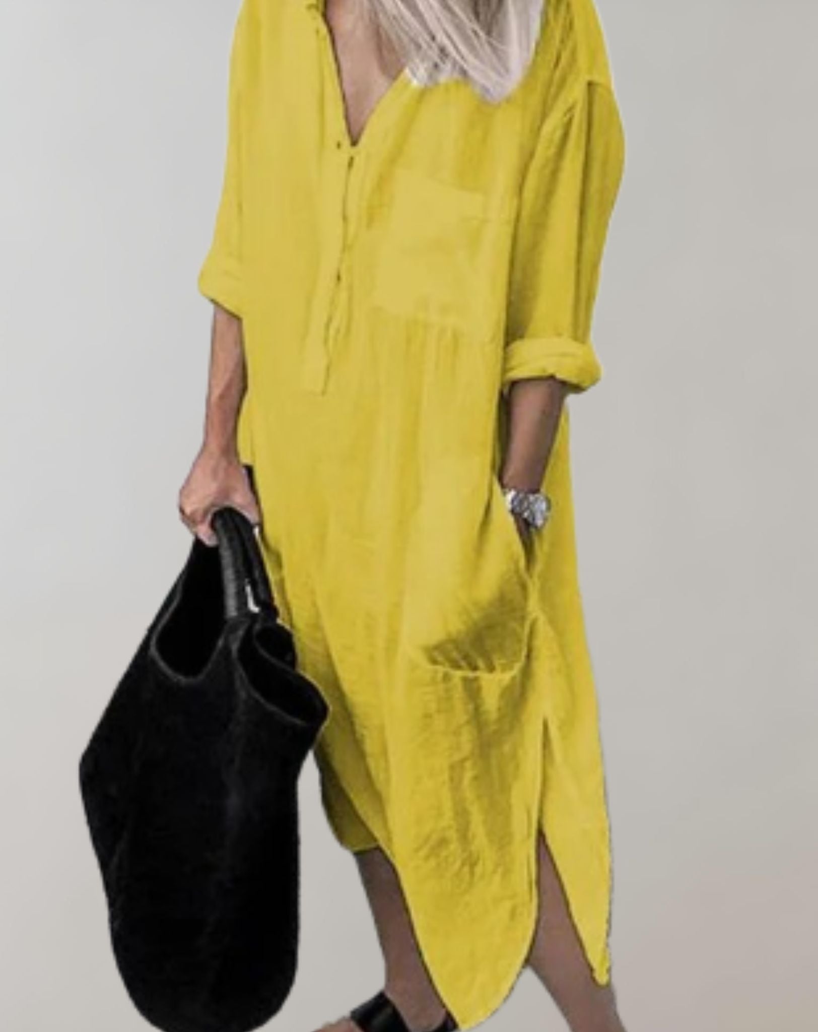 Amaya - Tunic with Long Sleeves and Side Pockets