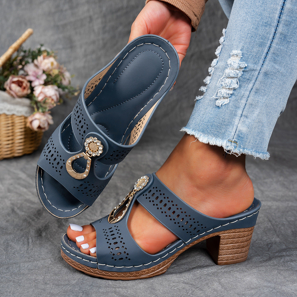 Rhinestones Heel Sandals