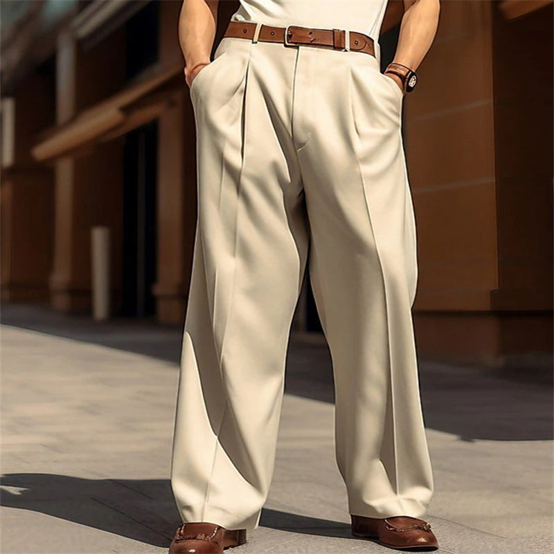Leon - Elegant pleated wide-leg spring pants