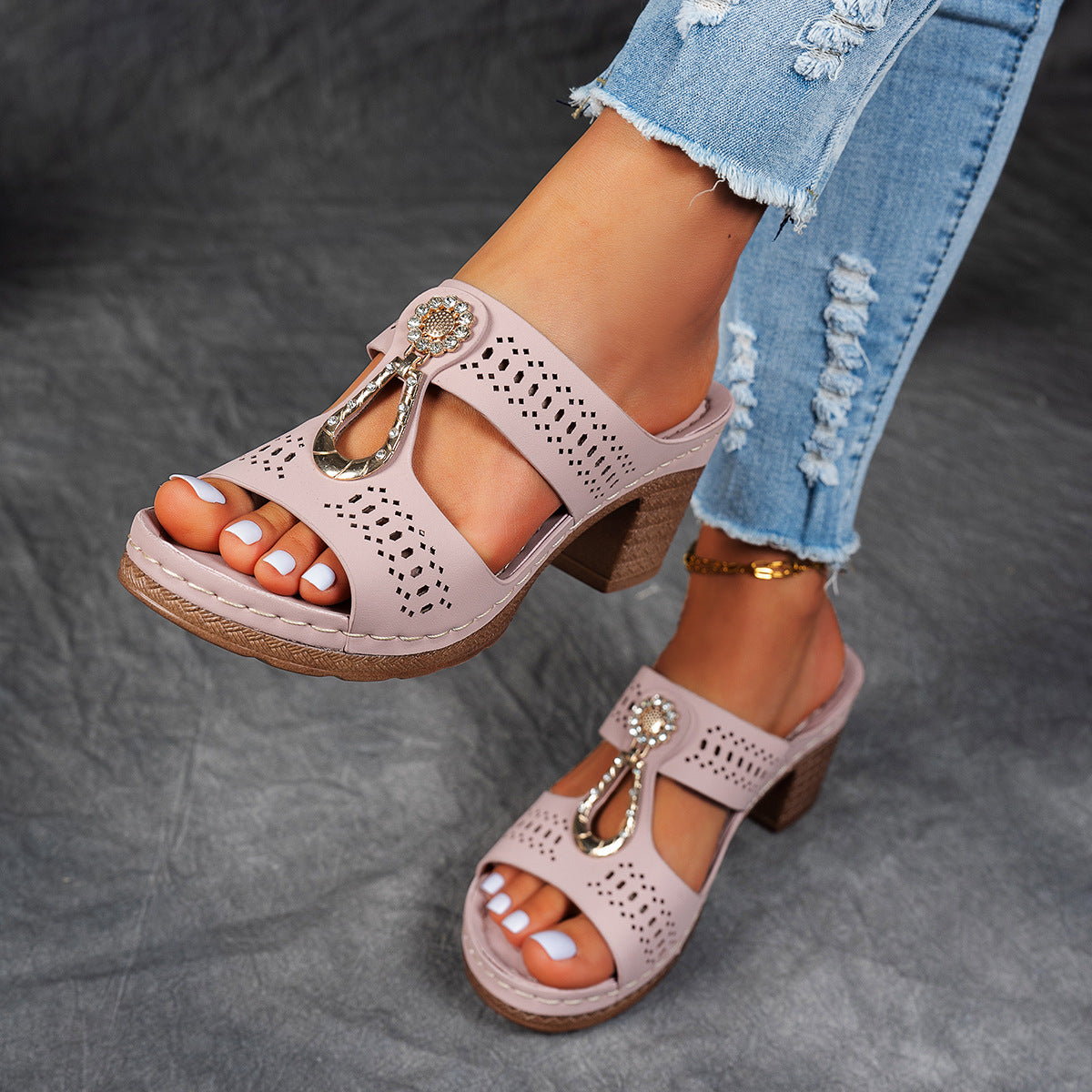 Rhinestones Heel Sandals