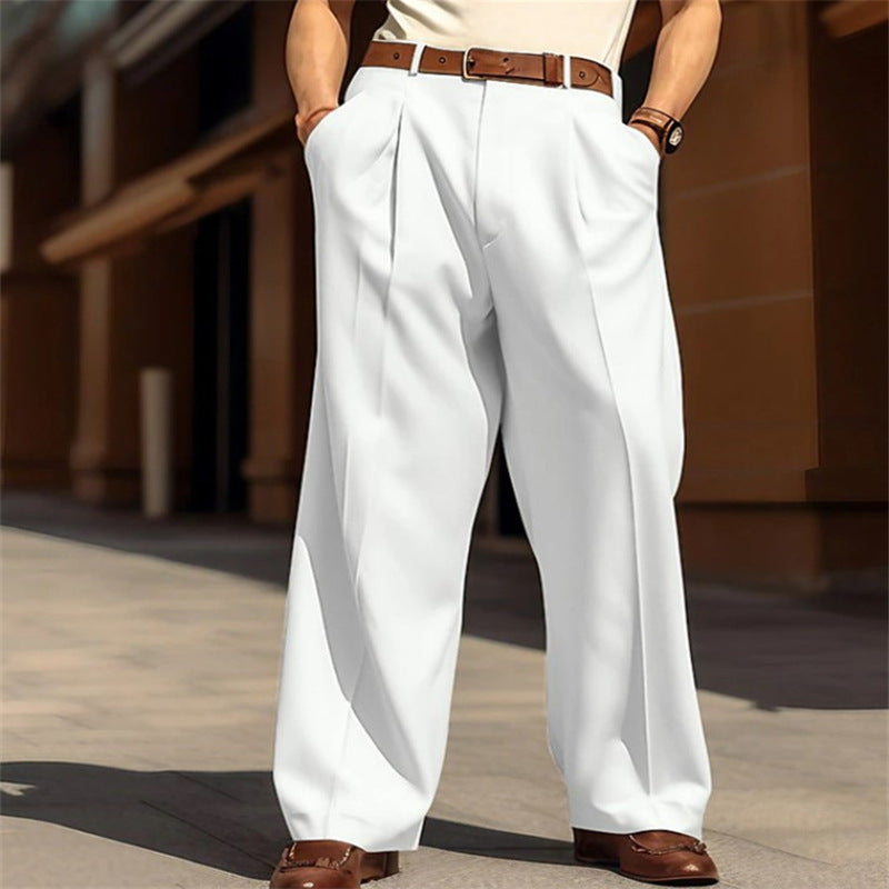 Leon - Elegant pleated wide-leg spring pants