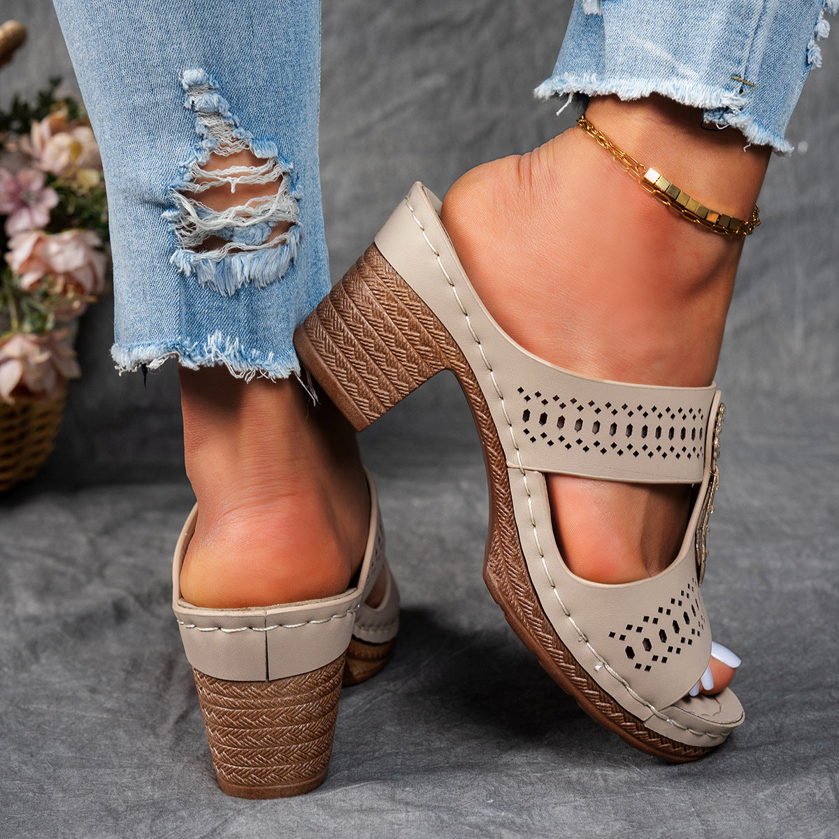 Rhinestones Heel Sandals