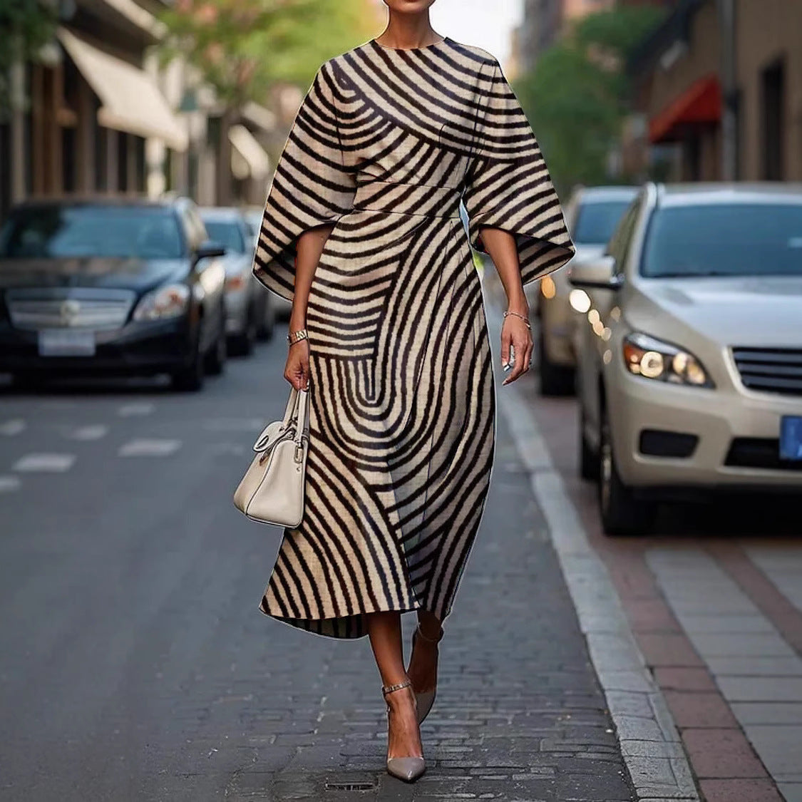 Melody - Elegant Dress with Round Neck