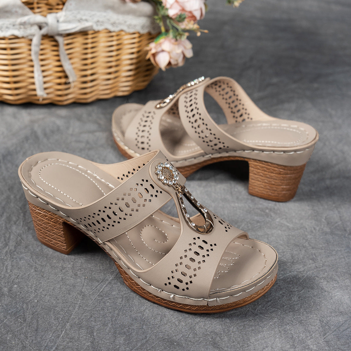 Rhinestones Heel Sandals