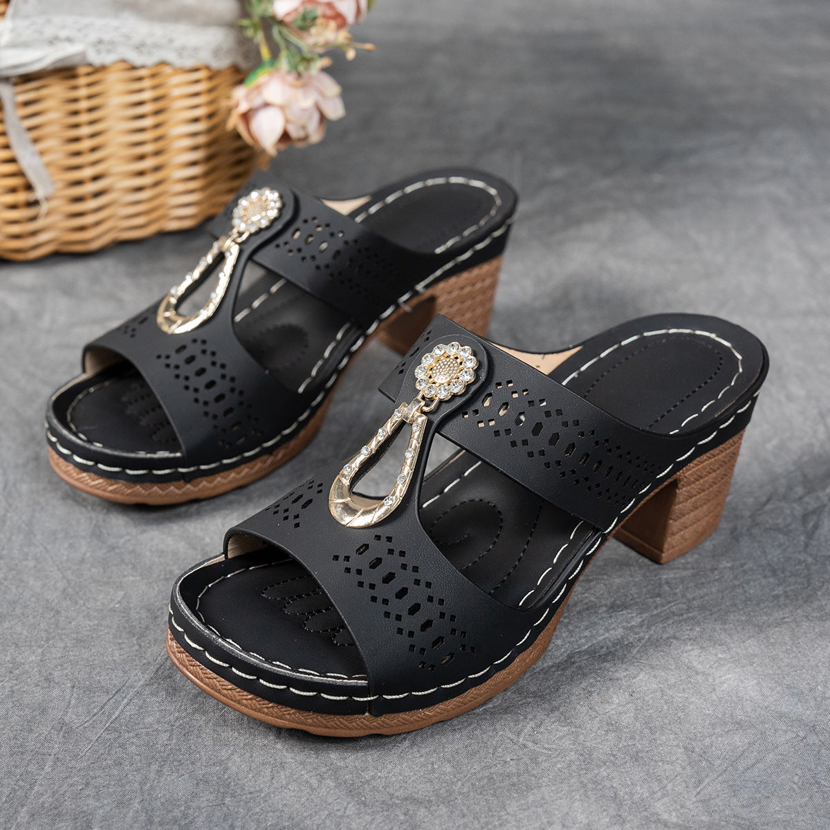 Rhinestones Heel Sandals