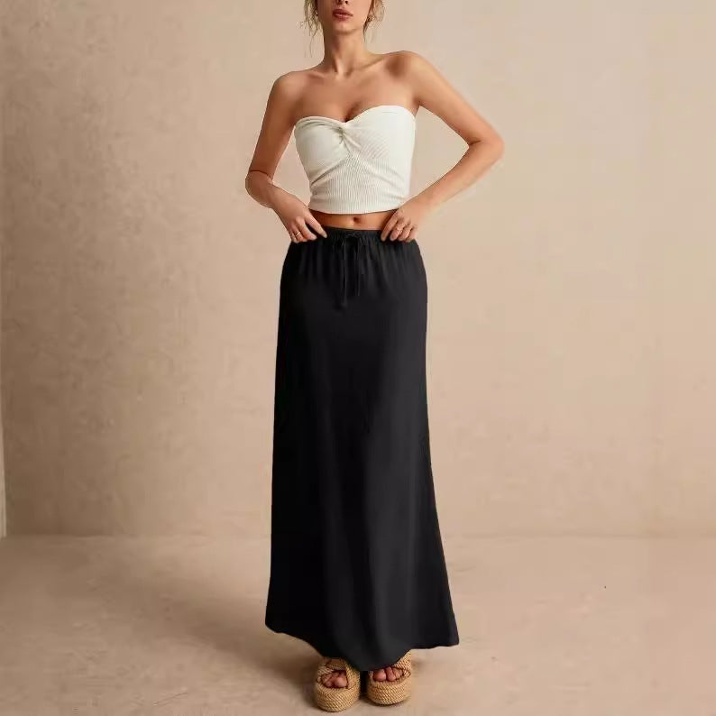 Clara - Lightweight and elegant long skirt with elastic waistband