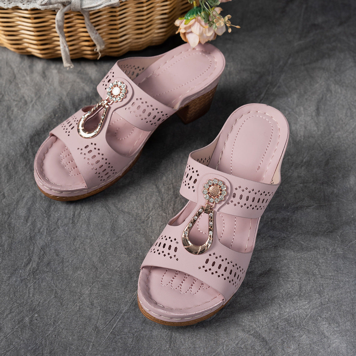 Rhinestones Heel Sandals