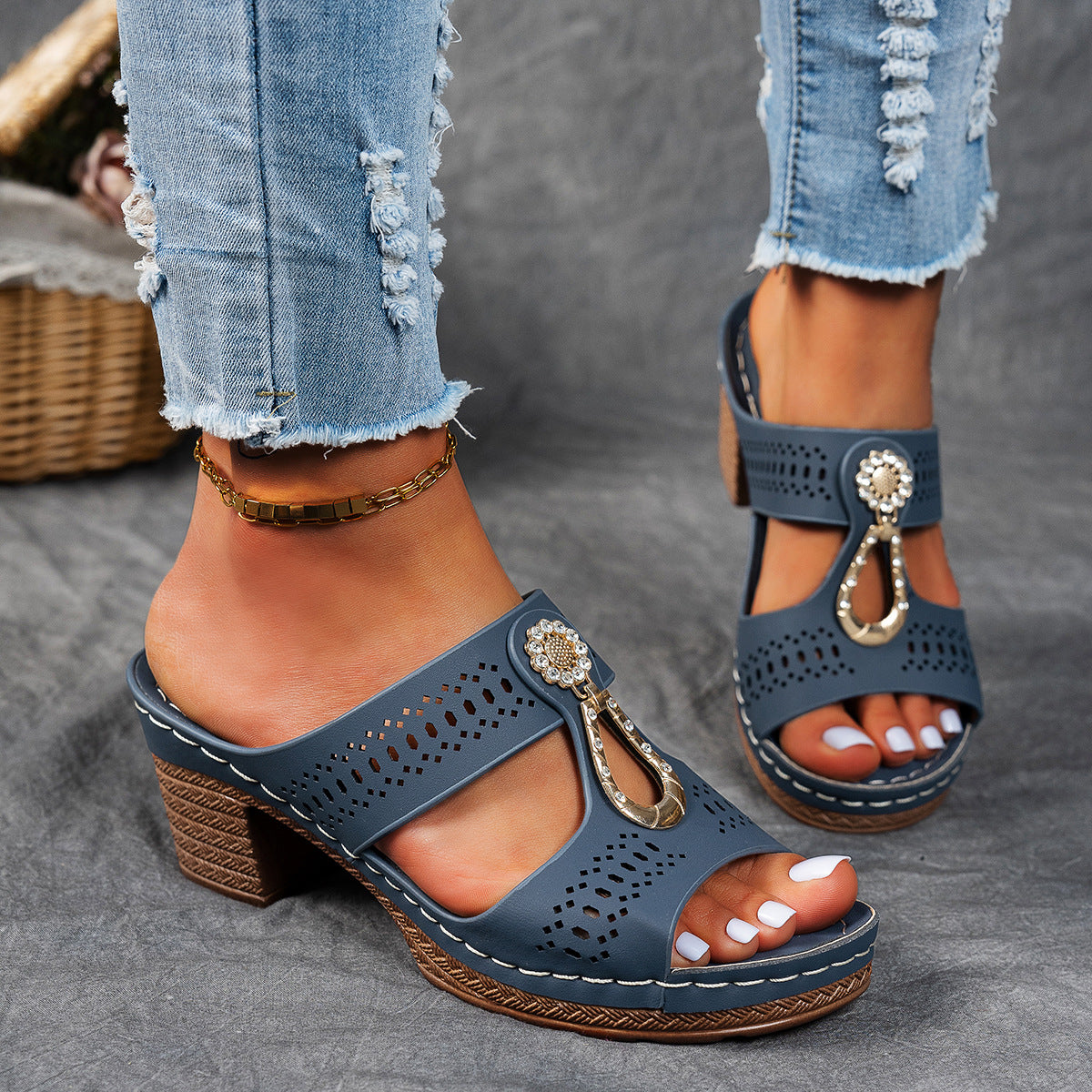 Rhinestones Heel Sandals