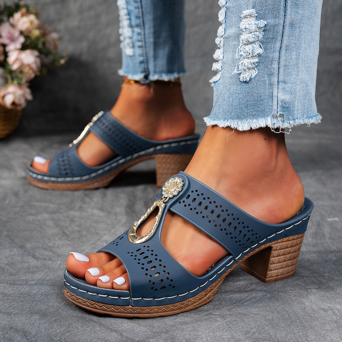 Rhinestones Heel Sandals