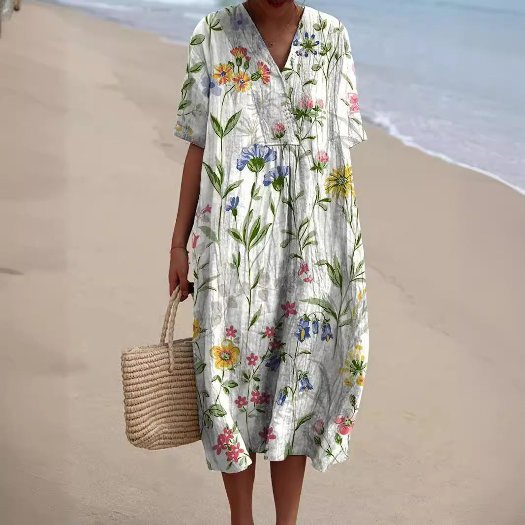 Ava - Floral Patterned Dress in Vibrant Colors