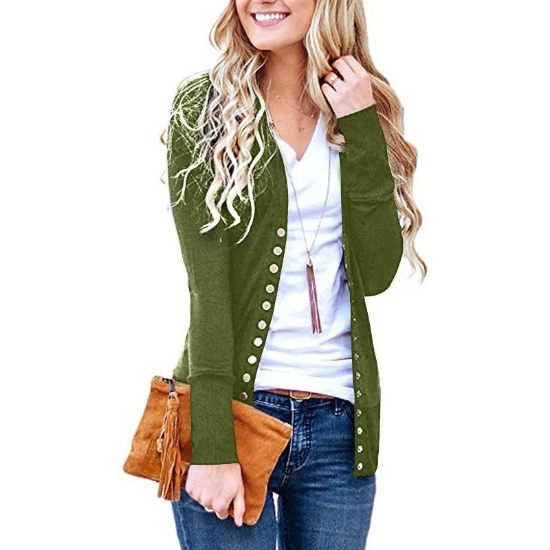 Ami - Modern Low Cut V-Neck Cardigan