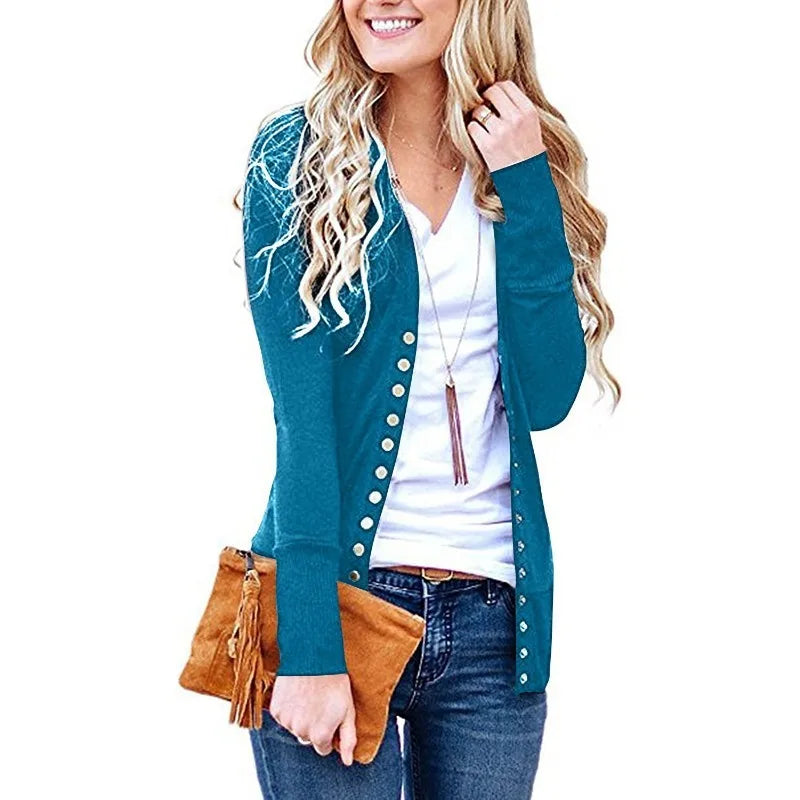 Ami - Modern Low Cut V-Neck Cardigan