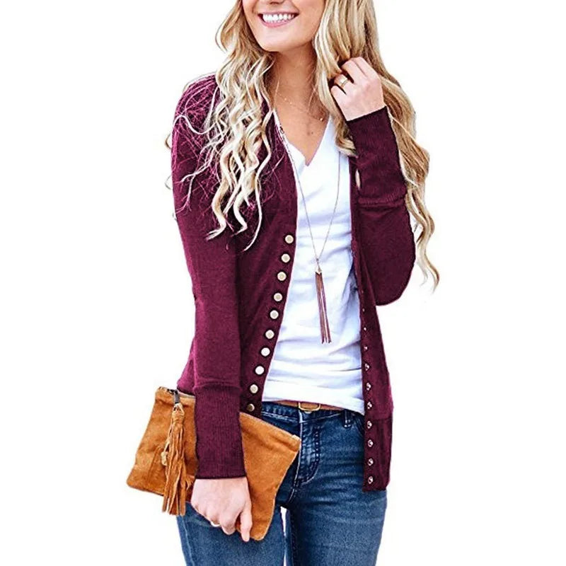 Ami - Modern Low Cut V-Neck Cardigan