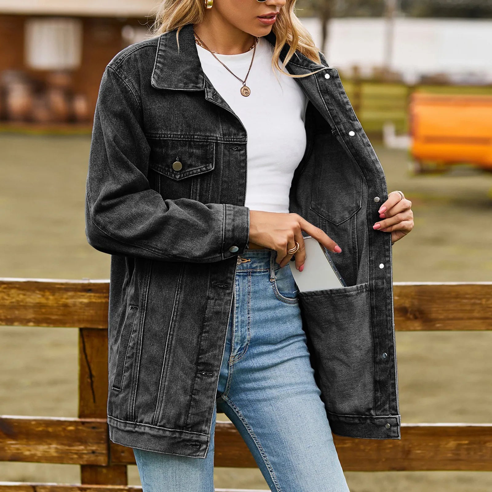 Mia - Classic Elegant Country Denim Jacket