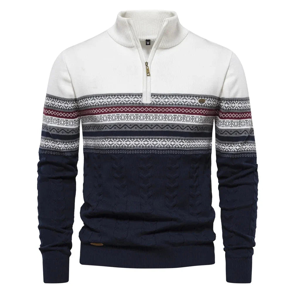 Harry - Stylish Fair Isle Half Zip Sweater