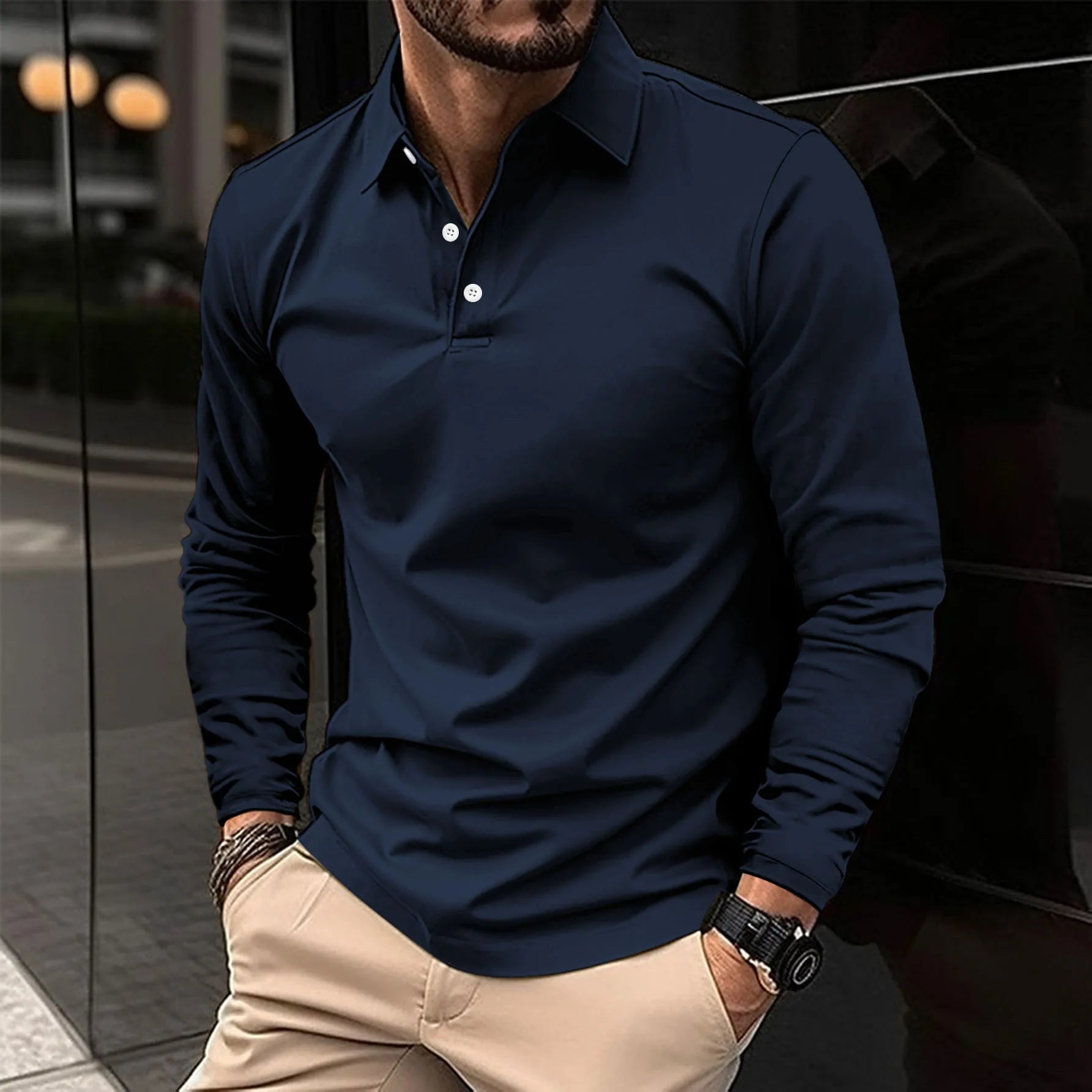 Miguel - Casual Long-Sleeved Polo