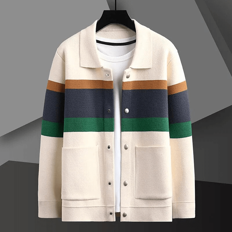 Nathan - Comfortable Striped Cardigan