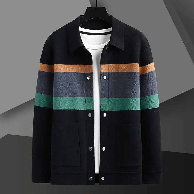 Nathan - Comfortable Striped Cardigan
