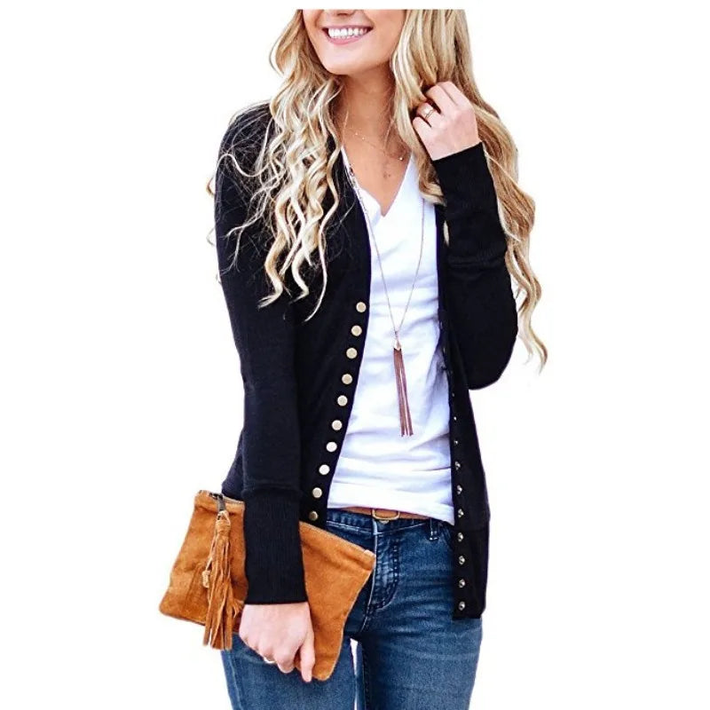 Ami - Modern Low Cut V-Neck Cardigan