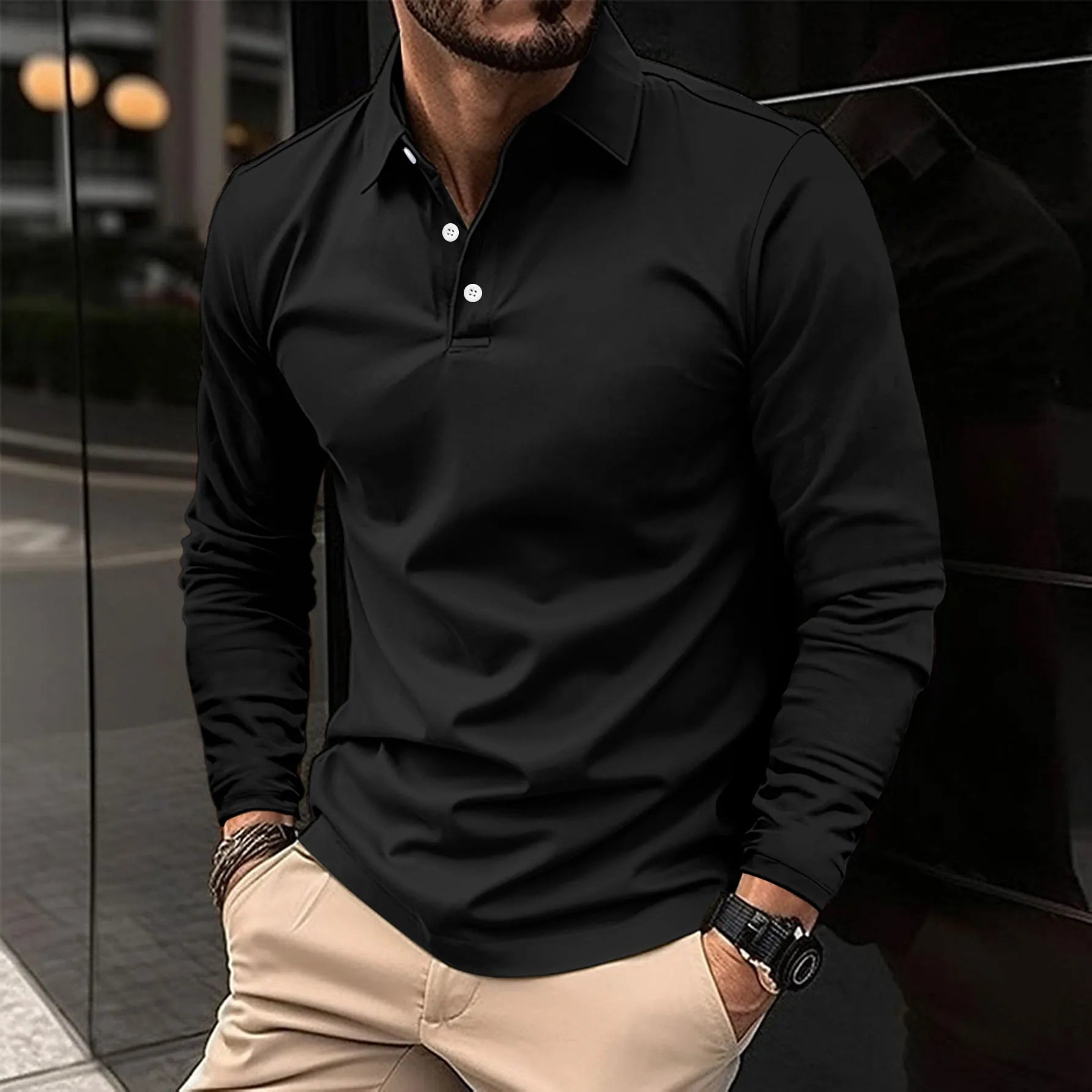 Miguel - Casual Long-Sleeved Polo