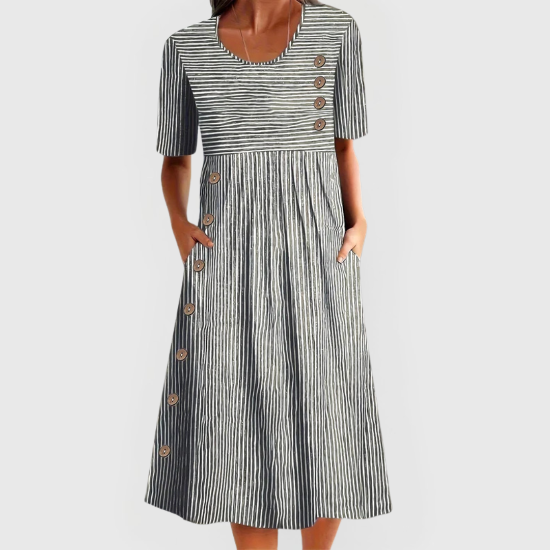 Doro Striped Midi Dress