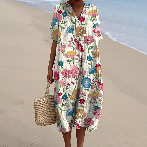 Delilah | Floral Print Dress in Vibrant Colors