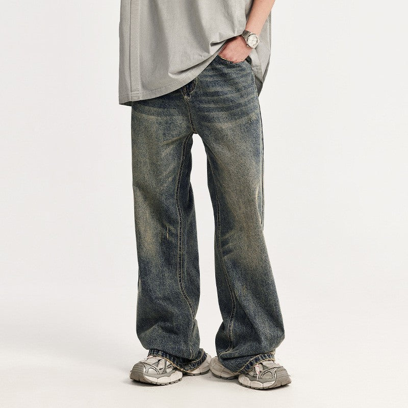 Wide Jeans - Retro Comfort & Distressed Style