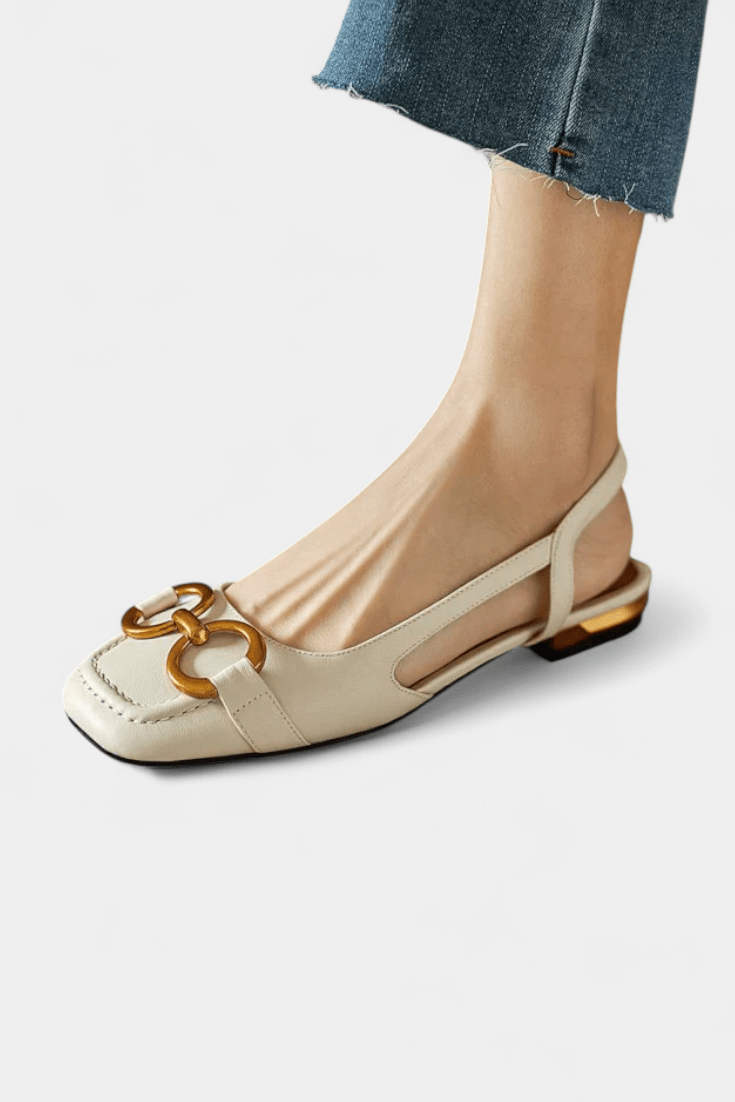 Alma Square-Toe Slingback Loafers