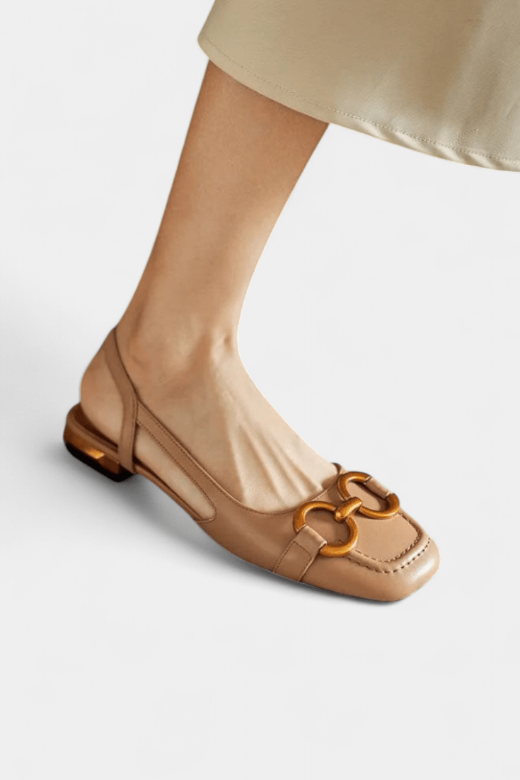 Alma Square-Toe Slingback Loafers