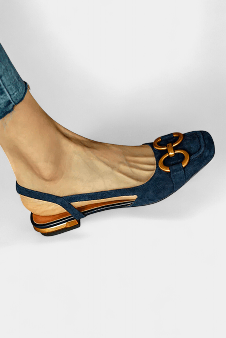 Alma Square-Toe Slingback Loafers