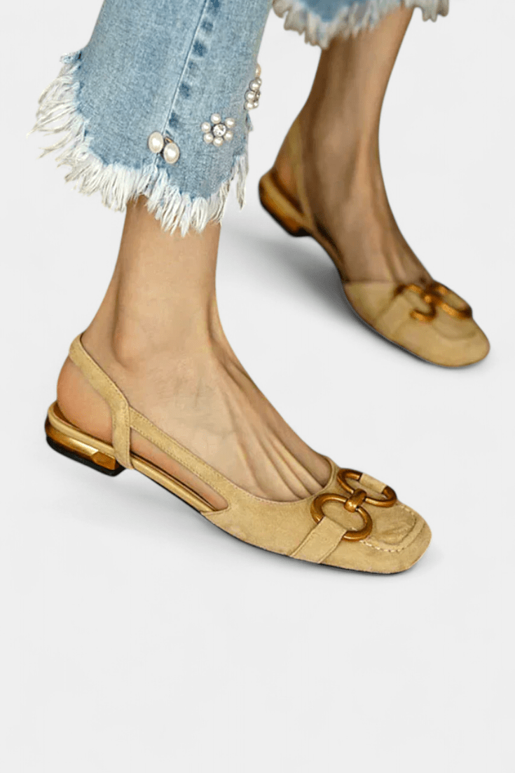 Alma Square-Toe Slingback Loafers