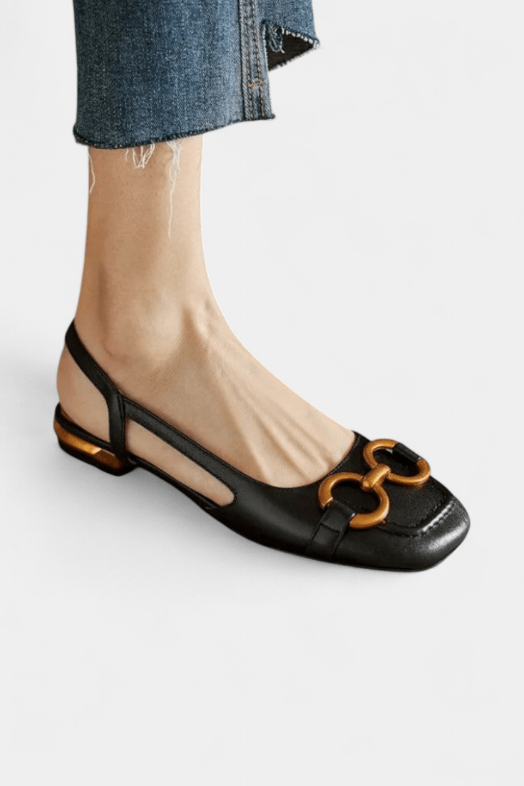 Alma Square-Toe Slingback Loafers