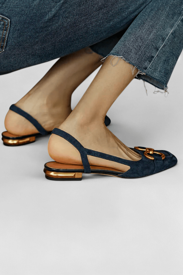 Alma Square-Toe Slingback Loafers