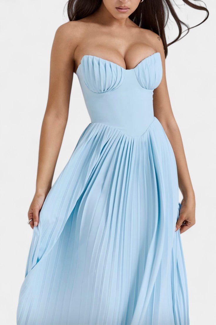 Alyce | Strapless Pleated Dress