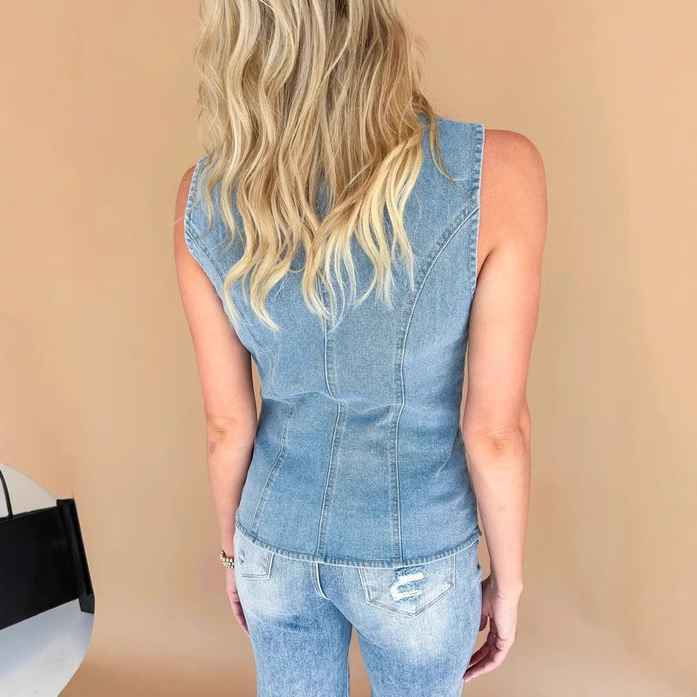 Denim Vest - Versatile Design