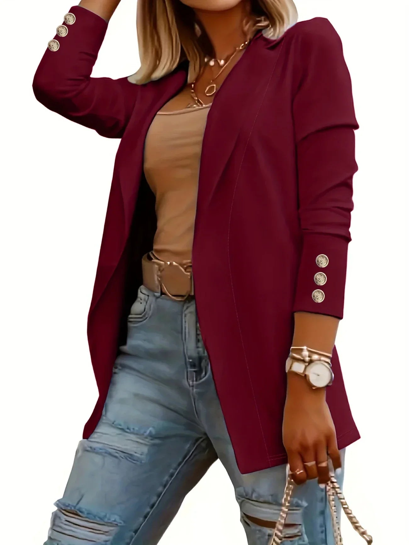 Layla - Stylish Open Front Jacket