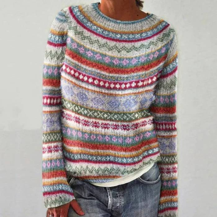 Jollie - Stylish Retro printed Sweater