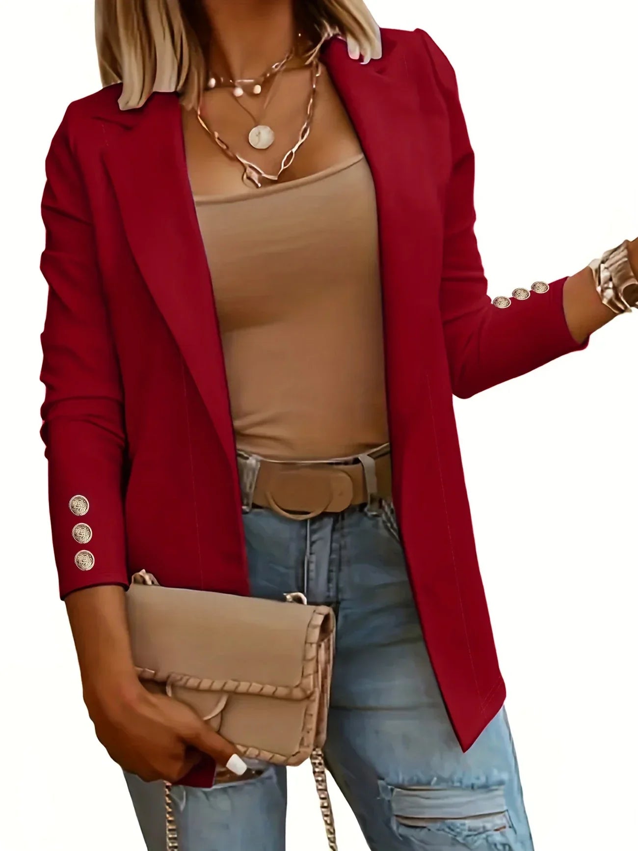 Layla - Stylish Open Front Jacket