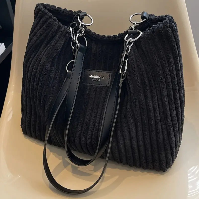 Laia - Elegant Corduroy Tote Bag