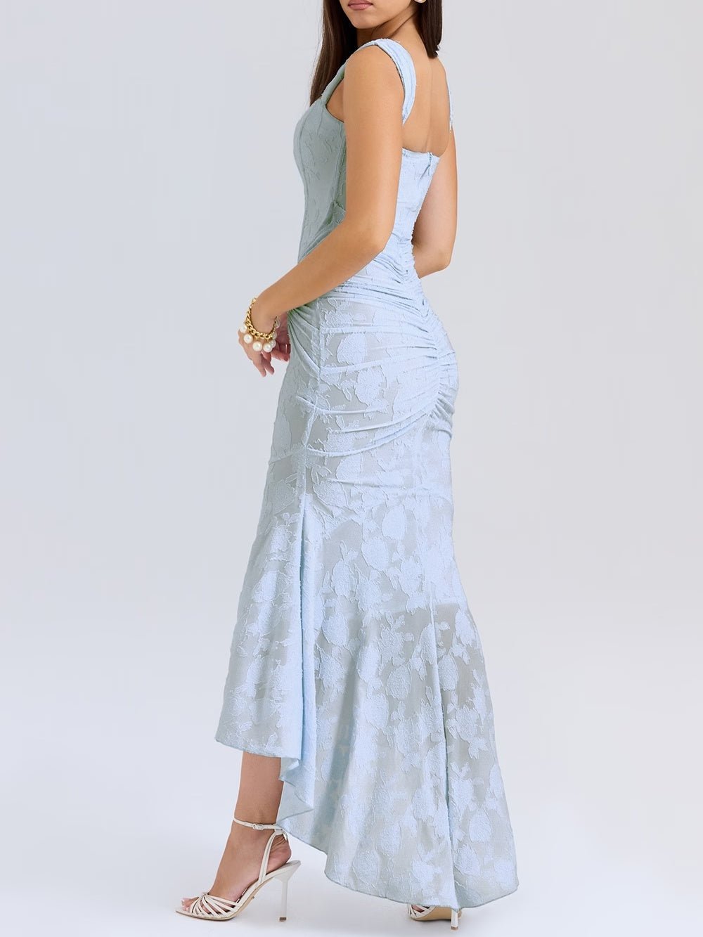 Cesca | Floral Burnout Corset Maxi Dress