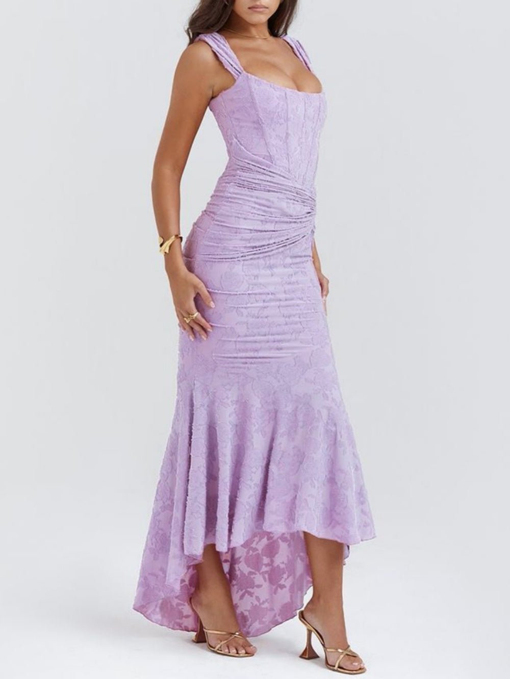 Cesca | Floral Burnout Corset Maxi Dress