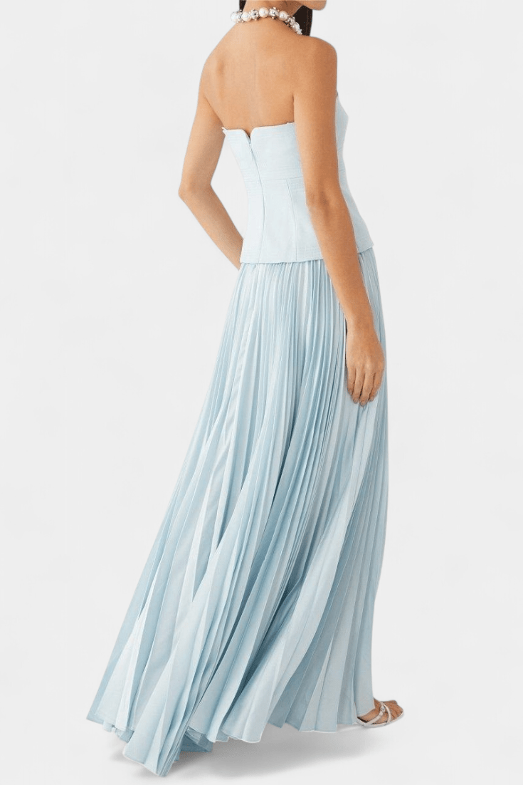 Clara | Off-Shoulder Pleated Maxi Dress