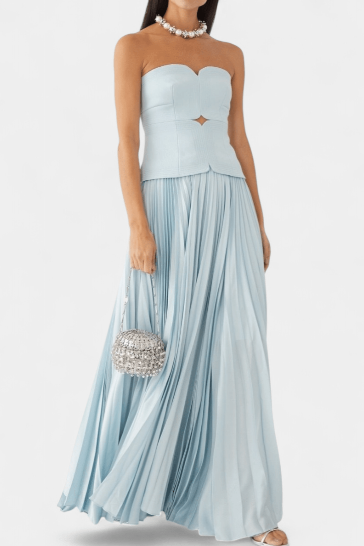 Clara | Off-Shoulder Pleated Maxi Dress