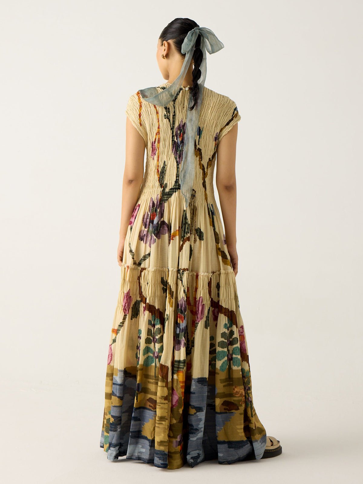 Clara | Pleated Print Maxi Dress