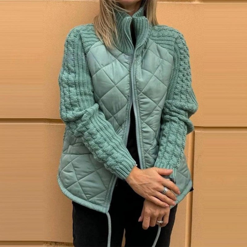 Retta - Casual Single-Color Patchwork Jacket