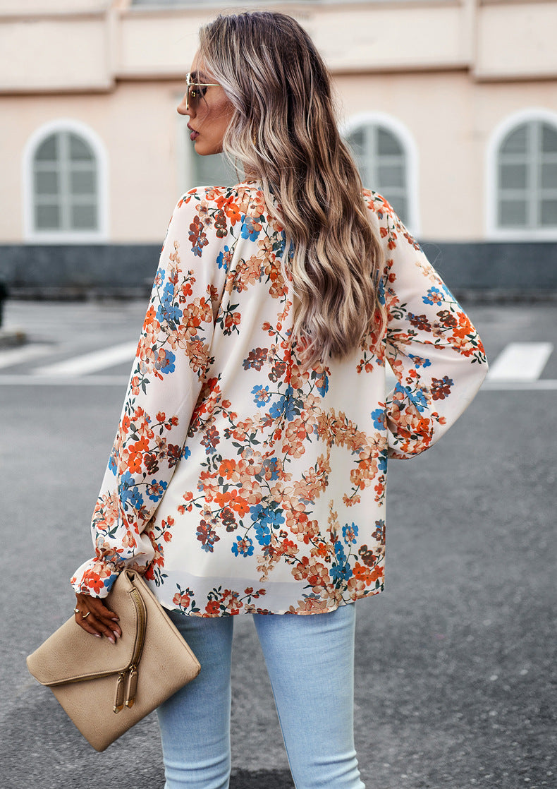 Valeria Long Sleeve Shirt - Floral Print