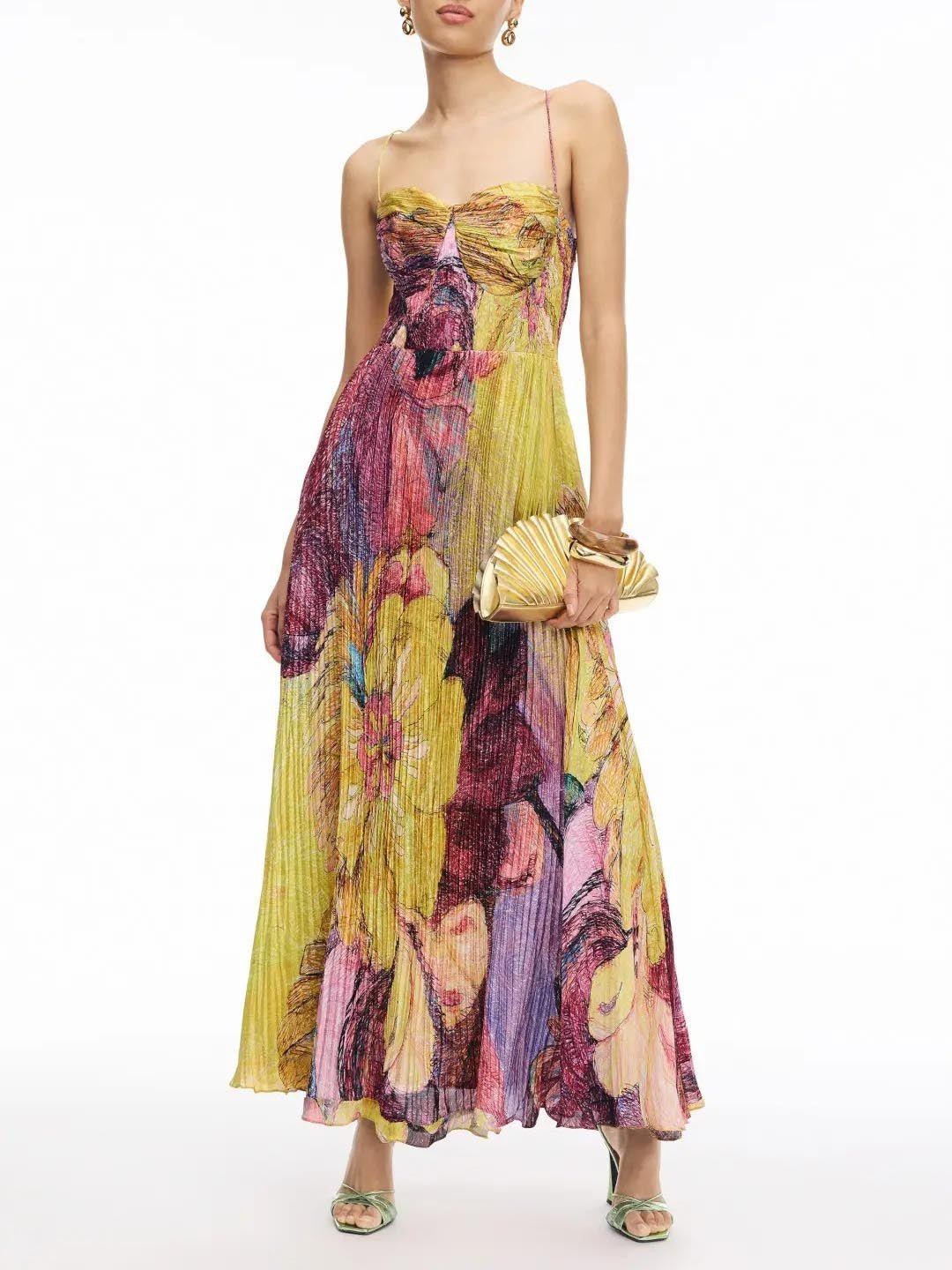 Delilah | Pleated Maxi Dress