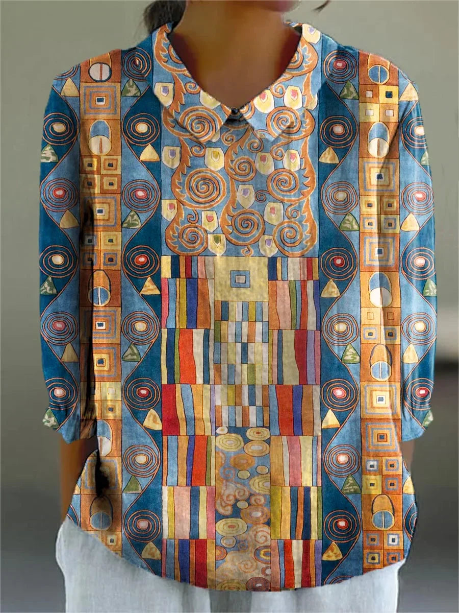 Venetian | Vintage Colorful Blouse