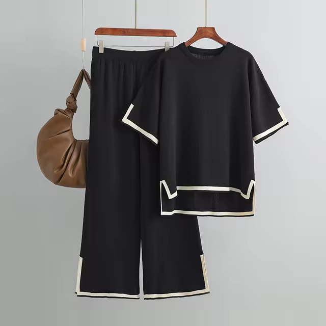 Charlotte - Elegant Ice Short Sleeve Co-Ord Set