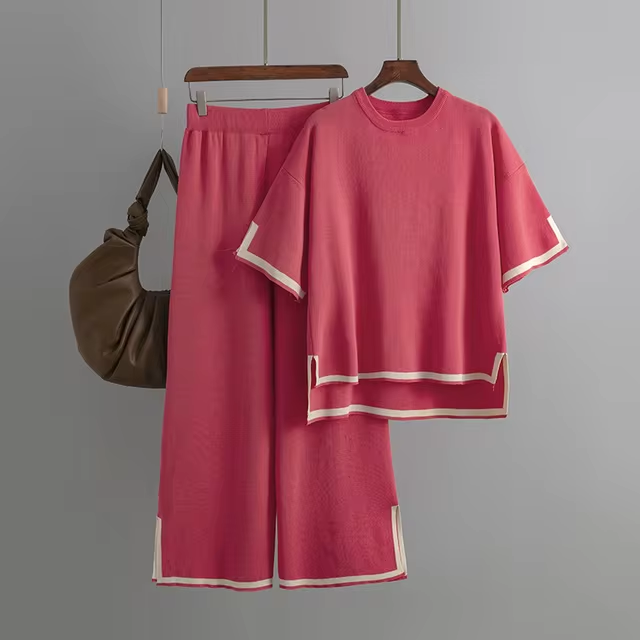 Charlotte - Elegant Ice Short Sleeve Co-Ord Set